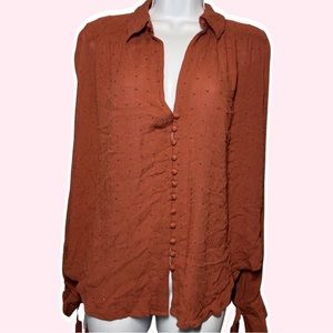 rust colored fp button down